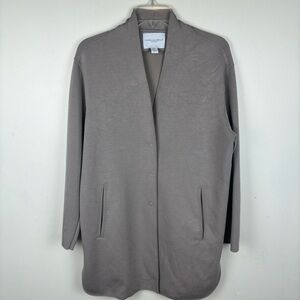 CAROLINA BELLE/ Montreal Cardigan Jacket Snap Coat-Gregor Grey/Beige-Woman’s M